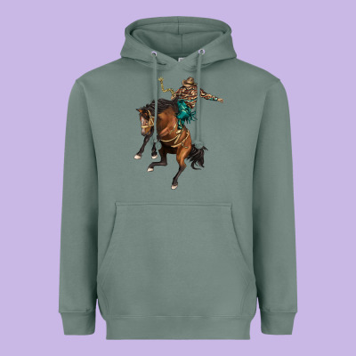 Western Horse Rodeo Heavyweight Hoodie Designed By Barkaloodesign