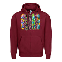 Burgundy easter eggs and leopard brushstrokes Zipper Hoodie - Artiststas