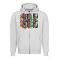Dove Grey easter eggs and leopard brushstrokes Zipper Hoodie - Artiststas