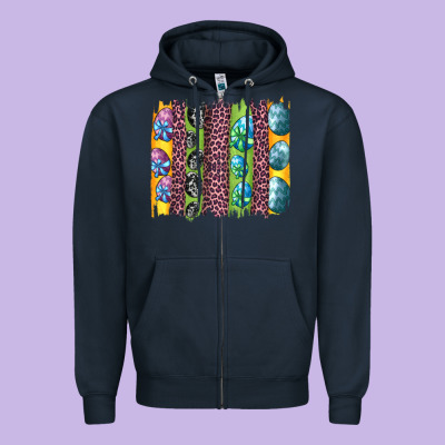 Easter Eggs And Leopard Brushstrokes Zipper Hoodie Designed By Artiststas