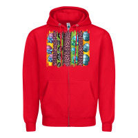 Red easter eggs and leopard brushstrokes Zipper Hoodie - Artiststas