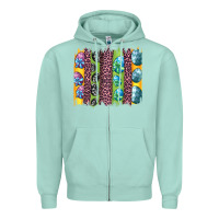 Seafoam easter eggs and leopard brushstrokes Zipper Hoodie - Artiststas