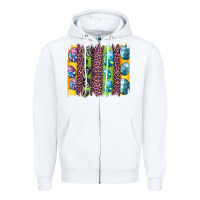 White easter eggs and leopard brushstrokes Zipper Hoodie - Artiststas