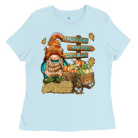 Baby Blue Pumpkin patch hayrides and corn maze Ladies Tee - NancyCooperArtShop