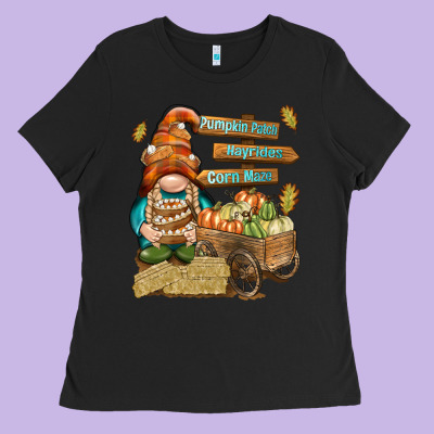Pumpkin Patch Hayrides And Corn Maze Ladies Tee Designed By Nancycooperartshop