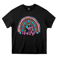 Black leopard cowhide nurse rainbow Heavy Core Tee - JahusDesignShop