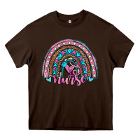 Chocolate Brown leopard cowhide nurse rainbow Heavy Core Tee - JahusDesignShop
