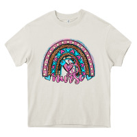 Cream leopard cowhide nurse rainbow Heavy Core Tee - JahusDesignShop