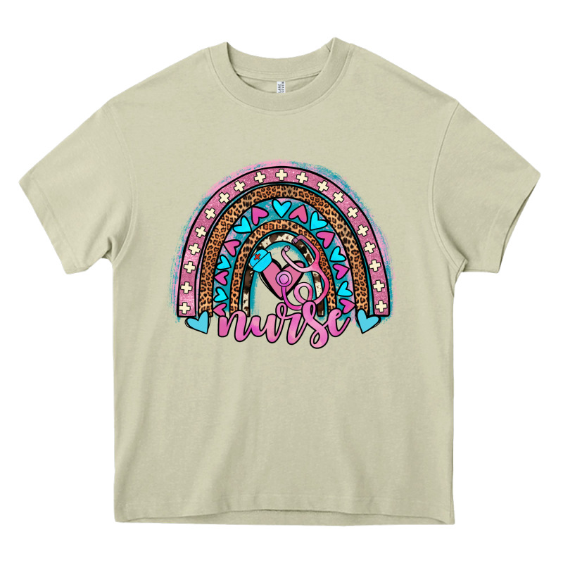 Leopard Cowhide Nurse Rainbow Heavy Core Tee by JahusDesignShop | Teevron