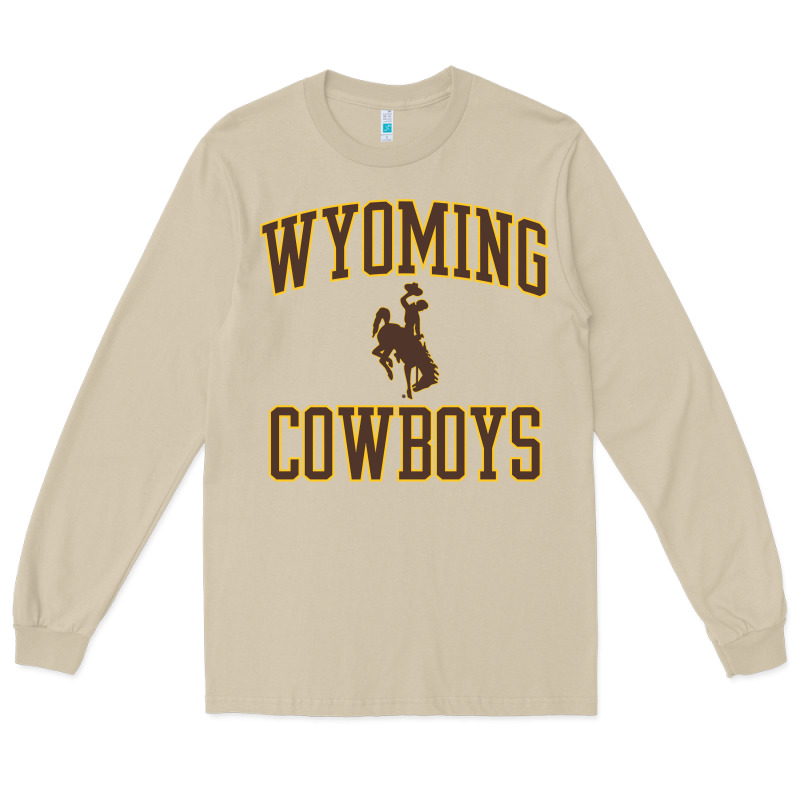 Wyoming Cowboys Men's Apparel Gameday Arch Over Cowboys Sweat Long Sleeve Tee by longCreatives | Teevron