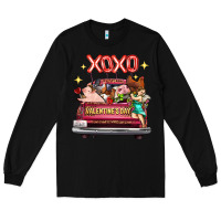 Black Valentine's Day Truck Farm Animals Cupid XOXO Long Sleeve Tee - FaDigitalArtStudio