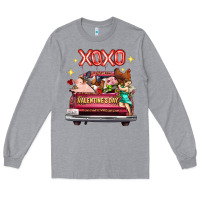 Heather Grey Valentine's Day Truck Farm Animals Cupid XOXO Long Sleeve Tee - FaDigitalArtStudio