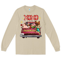 Mushroom Valentine's Day Truck Farm Animals Cupid XOXO Long Sleeve Tee - FaDigitalArtStudio