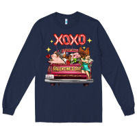 Navy Valentine's Day Truck Farm Animals Cupid XOXO Long Sleeve Tee - FaDigitalArtStudio