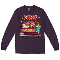 Plum Valentine's Day Truck Farm Animals Cupid XOXO Long Sleeve Tee - FaDigitalArtStudio