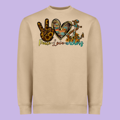 Peace Love Anchors Heavyweight Sweatshirt Designed By Racoondesign