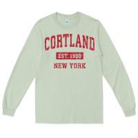 Matcha Cortland New York NY Vintage Sports Design Red Design Sweat Long Sleeve Tee - longCreatives