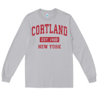 Moon Dust Cortland New York NY Vintage Sports Design Red Design Sweat Long Sleeve Tee - longCreatives