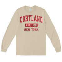 Mushroom Cortland New York NY Vintage Sports Design Red Design Sweat Long Sleeve Tee - longCreatives