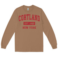 Toasted Coconut Cortland New York NY Vintage Sports Design Red Design Sweat Long Sleeve Tee - longCreatives
