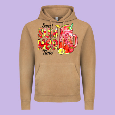 Sweet Summer Time Waterolor Vintage Hoodie Designed By Cowcowdesign