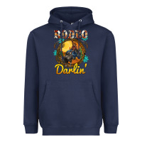 Navy western rodeo darlin' sunset sunflowers weapon Heavyweight Hoodie - BarkalooDesign