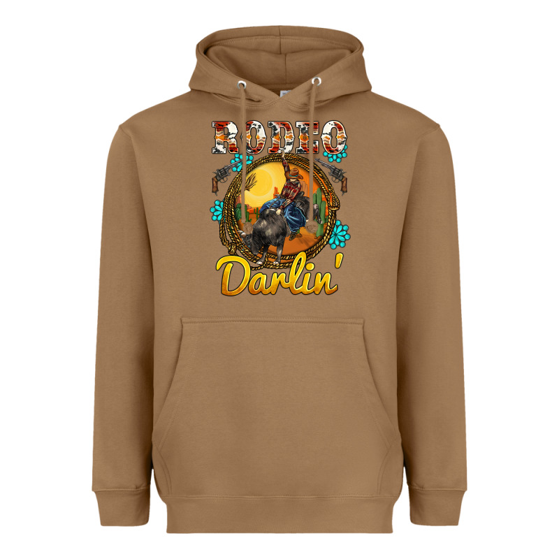 Western Rodeo Darlin' Sunset Sunflowers Weapon Heavyweight Hoodie by BarkalooDesign | Teevron