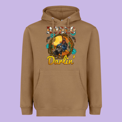 Western Rodeo Darlin' Sunset Sunflowers Weapon Heavyweight Hoodie Designed By Barkaloodesign