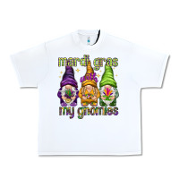 White Mardi Gras with my gnomies Urban Heavy Tee - HowdyJamesFarm