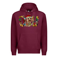Burgundy Cockapoo Christmas Joy Premium Hoodie - RanaPortraitStore
