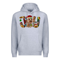 Heather Grey Cockapoo Christmas Joy Premium Hoodie - RanaPortraitStore