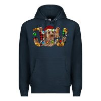 Navy Cockapoo Christmas Joy Premium Hoodie - RanaPortraitStore