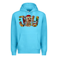 Ocean Blue Cockapoo Christmas Joy Premium Hoodie - RanaPortraitStore