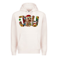 Pale Pink Cockapoo Christmas Joy Premium Hoodie - RanaPortraitStore