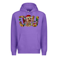 Purple Cockapoo Christmas Joy Premium Hoodie - RanaPortraitStore