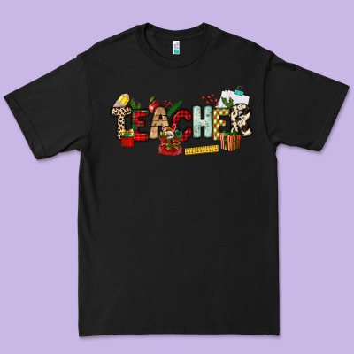 Christmas Teacher Premium Tee Designed By Nancycooperartshop