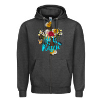 Charcoal Heather he is rısen with cross and butterfly Zipper Hoodie - Artiststas