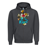 Smoke he is rısen with cross and butterfly Zipper Hoodie - Artiststas