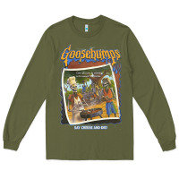 Army Green R.L. Stine Goosebumps Halloween Say Cheese And Die Long Sleeve Tee - longCreatives