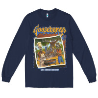 Navy R.L. Stine Goosebumps Halloween Say Cheese And Die Long Sleeve Tee - longCreatives
