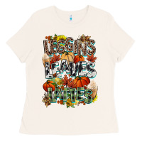 Leaves Lattes Fall Pumpkin Ladies Tee | Teevron
