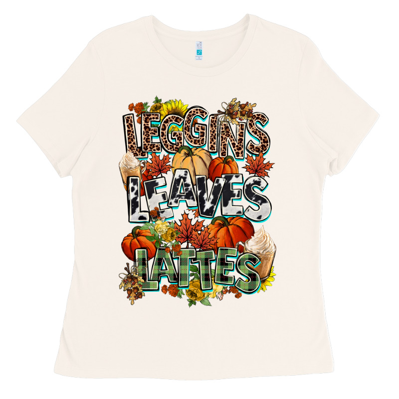 Leaves Lattes Fall Pumpkin Ladies Tee by NancyCooperArtShop | Teevron