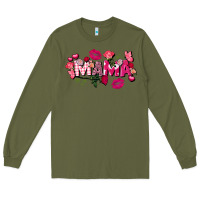 Army Green Valentine's Day mama Long Sleeve Tee - FaDigitalArtStudio
