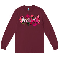 Burgundy Valentine's Day mama Long Sleeve Tee - FaDigitalArtStudio