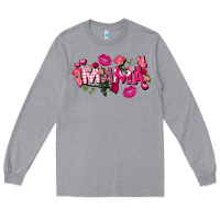Heather Grey Valentine's Day mama Long Sleeve Tee - FaDigitalArtStudio