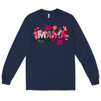 Navy Valentine's Day mama Long Sleeve Tee - FaDigitalArtStudio