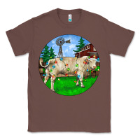 Chestnut Christmas Charolais Bull And Barnyard Classic Tee - RanaPortraitStore