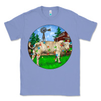 Colony Blue Christmas Charolais Bull And Barnyard Classic Tee - RanaPortraitStore