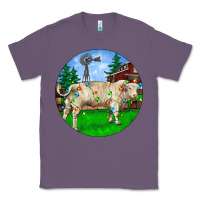 Lavender Christmas Charolais Bull And Barnyard Classic Tee - RanaPortraitStore