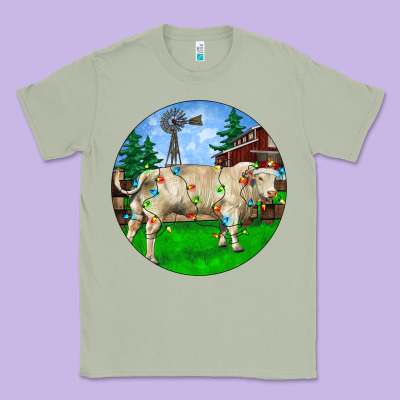 Christmas Charolais Bull And Barnyard Classic Tee Designed By Ranaportraitstore
